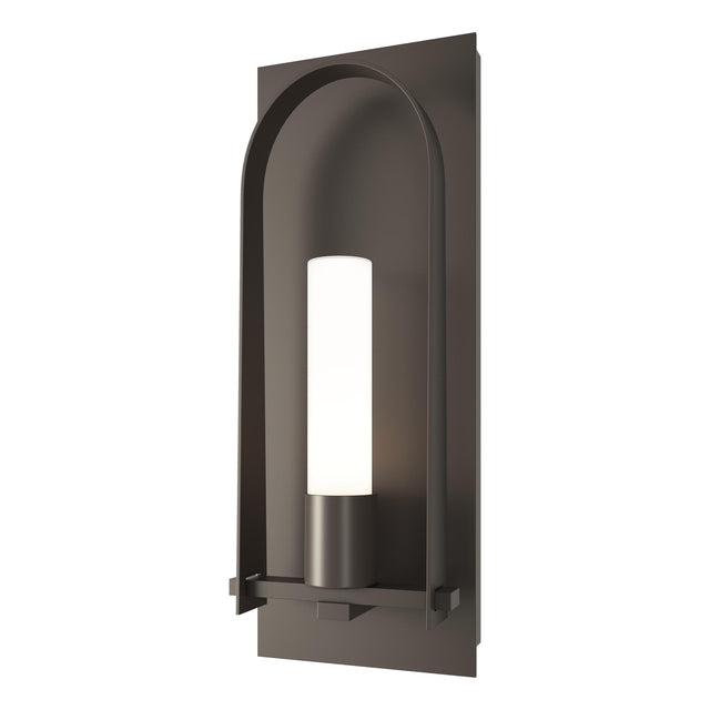 Hubbardton Forge 2024 Coastal Dark Smoke Opal Glass (GG) Triomphe Medium Outdoor Sconce