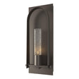 Hubbardton Forge 2024 Coastal Dark Smoke Seeded Clear Glass (II) Triomphe Medium Outdoor Sconce