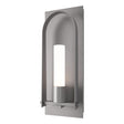 Hubbardton Forge 2024 Coastal Burnished Steel Opal Glass (GG) Triomphe Medium Outdoor Sconce