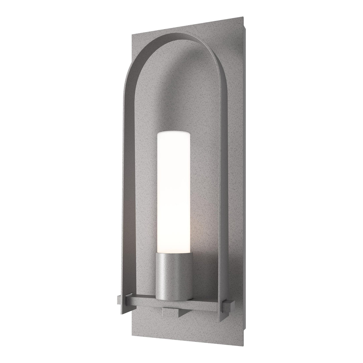 Hubbardton Forge 2024 Coastal Burnished Steel Opal Glass (GG) Triomphe Medium Outdoor Sconce
