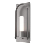 Hubbardton Forge 2024 Coastal Burnished Steel Opal Glass (GG) Triomphe Medium Outdoor Sconce