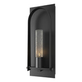 Hubbardton Forge 2024 Coastal Black Seeded Clear Glass (II) Triomphe Medium Outdoor Sconce