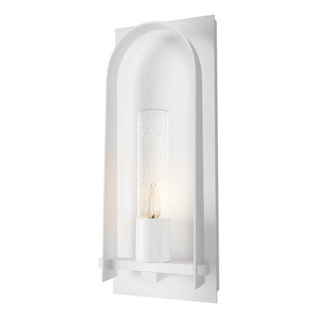 Hubbardton Forge 2024 Coastal White Seeded Clear Glass (II) Triomphe Large Outdoor Sconce