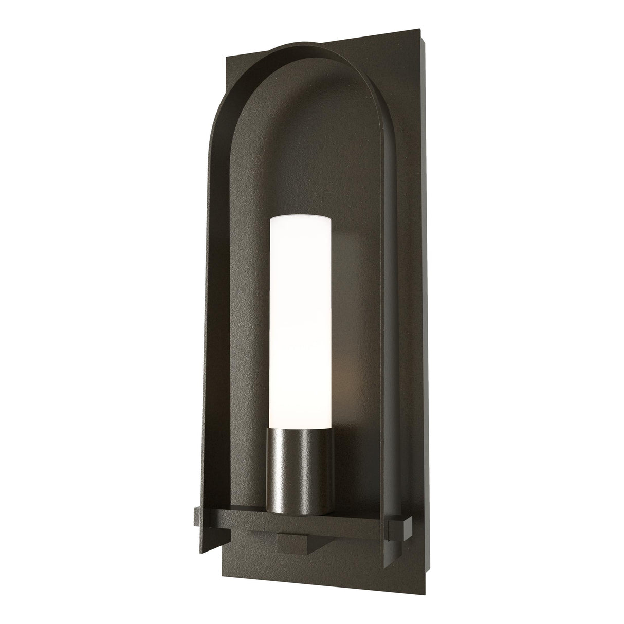 Hubbardton Forge 2024 Oil Rubbed Bronze Opal Glass (GG) Triomphe Large Outdoor Sconce