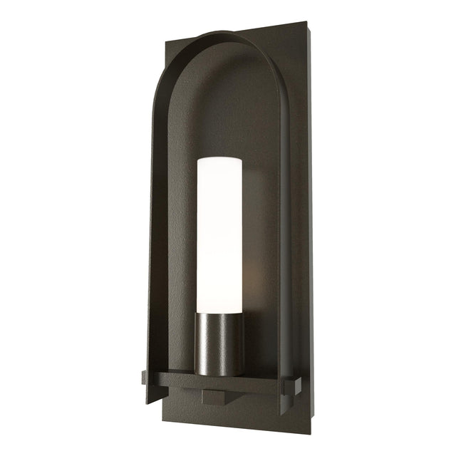 Hubbardton Forge 2024 Oil Rubbed Bronze Opal Glass (GG) Triomphe Large Outdoor Sconce