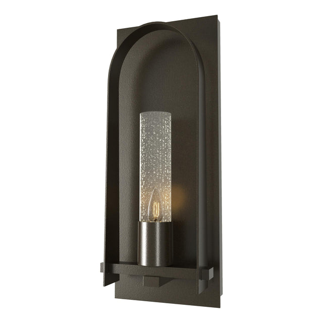 Hubbardton Forge 2024 Oil Rubbed Bronze Seeded Clear Glass (II) Triomphe Large Outdoor Sconce