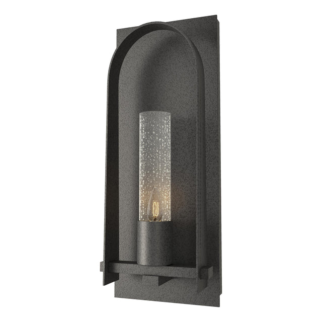 Hubbardton Forge 2024 Natural Iron Seeded Clear Glass (II) Triomphe Large Outdoor Sconce