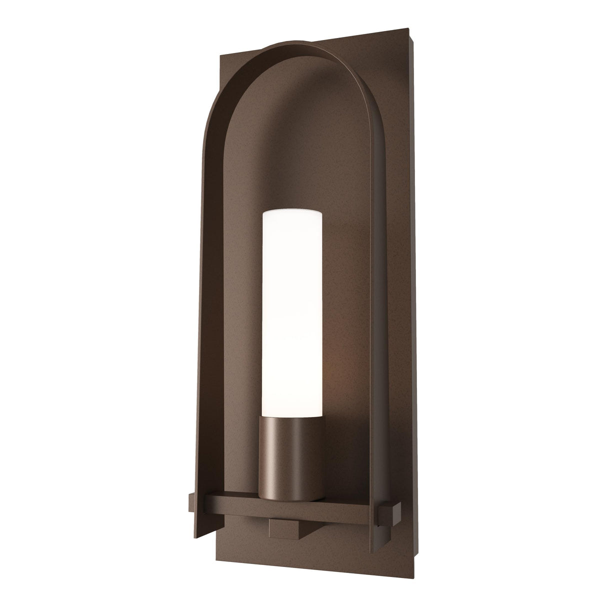 Hubbardton Forge 2024 Coastal Bronze Opal Glass (GG) Triomphe Large Outdoor Sconce