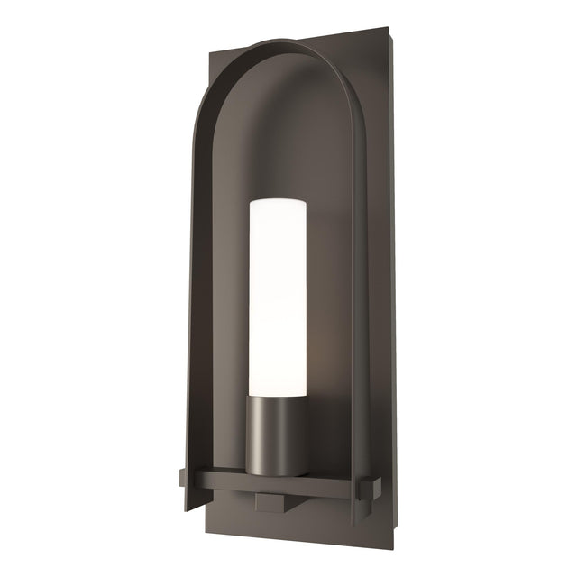 Hubbardton Forge 2024 Coastal Dark Smoke Opal Glass (GG) Triomphe Large Outdoor Sconce