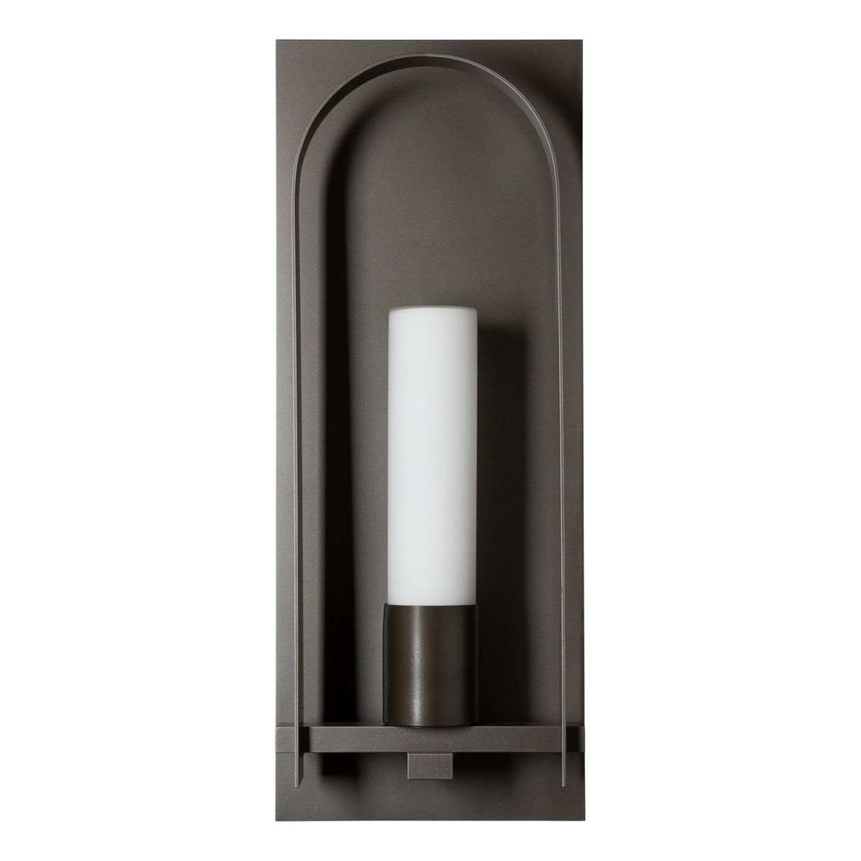 Hubbardton Forge 2024 Coastal Dark Smoke Opal Glass (GG) Triomphe Large Outdoor Sconce