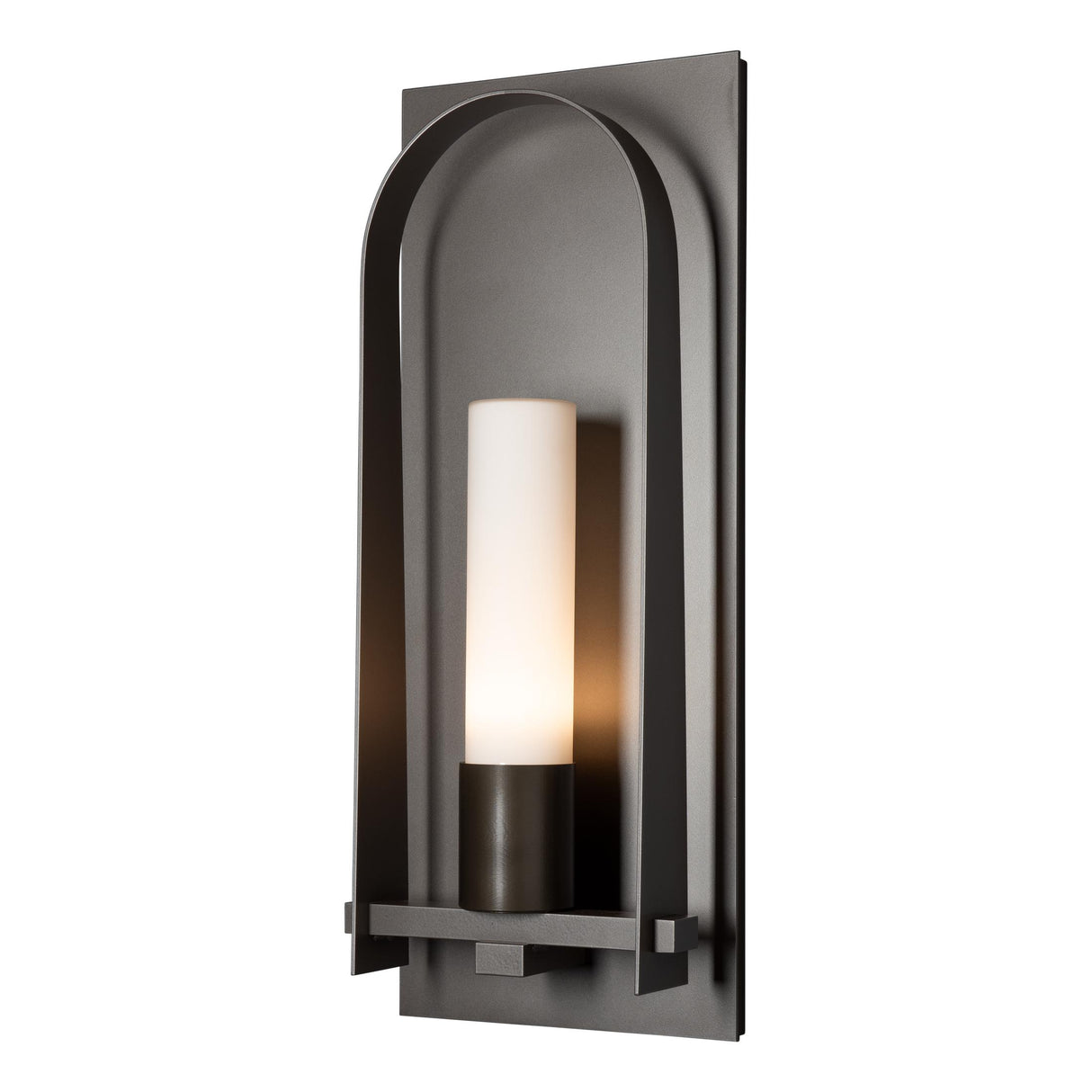 Hubbardton Forge 2024 Coastal Dark Smoke Opal Glass (GG) Triomphe Large Outdoor Sconce