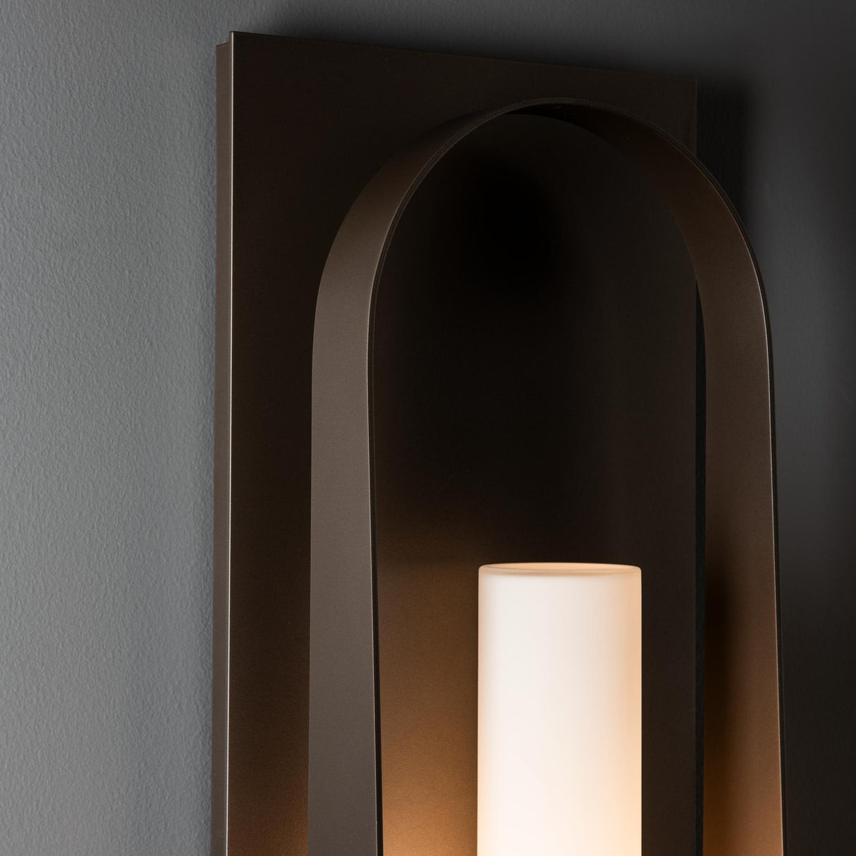Hubbardton Forge 2024 Coastal Dark Smoke Opal Glass (GG) Triomphe Large Outdoor Sconce