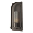 Hubbardton Forge 2024 Coastal Dark Smoke Seeded Clear Glass (II) Triomphe Large Outdoor Sconce