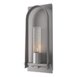 Hubbardton Forge 2024 Coastal Burnished Steel Seeded Clear Glass (II) Triomphe Large Outdoor Sconce