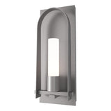 Hubbardton Forge 2024 Coastal Burnished Steel Opal Glass (GG) Triomphe Large Outdoor Sconce