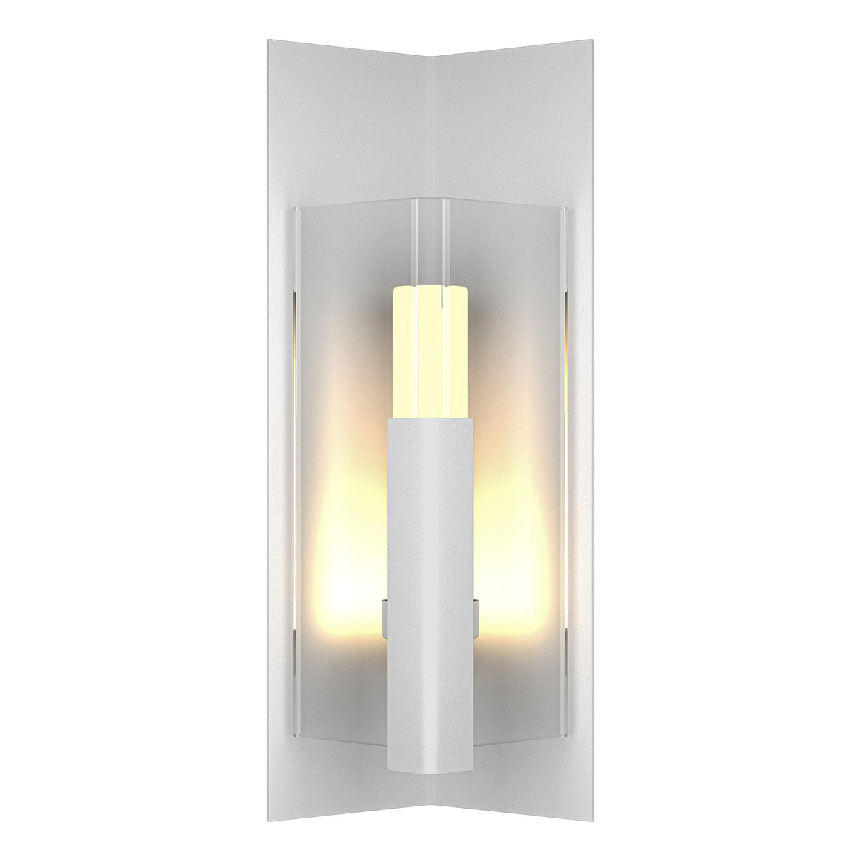 Hubbardton Forge 2024 Coastal White Clear Glass (ZM) Summit Small Outdoor Sconce