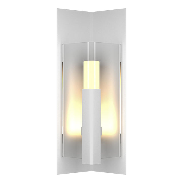 Hubbardton Forge 2024 Coastal White Clear Glass (ZM) Summit Small Outdoor Sconce