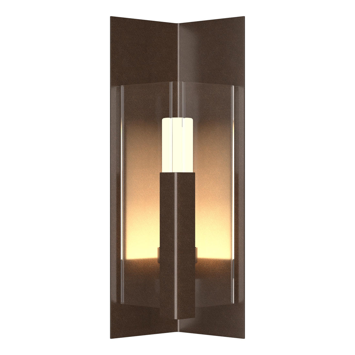 Hubbardton Forge 2024 Coastal Bronze Clear Glass (ZM) Summit Small Outdoor Sconce