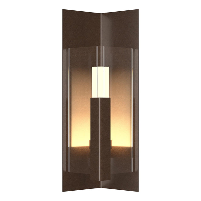 Hubbardton Forge 2024 Coastal Bronze Clear Glass (ZM) Summit Small Outdoor Sconce