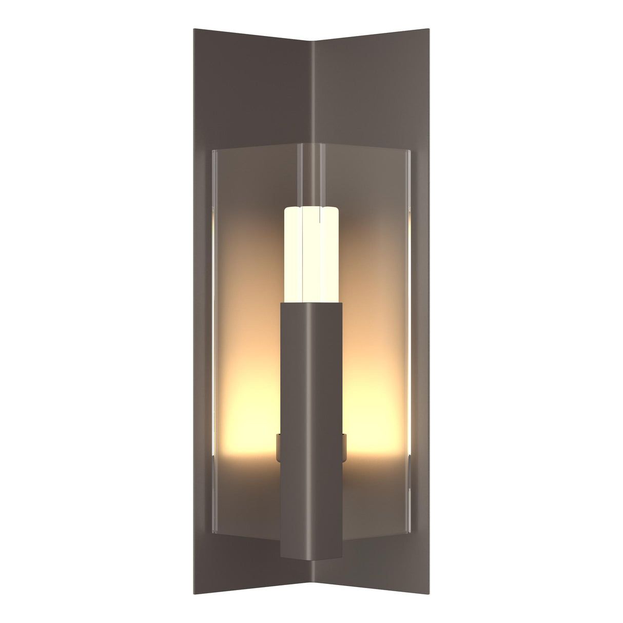 Hubbardton Forge 2024 Coastal Dark Smoke Clear Glass (ZM) Summit Small Outdoor Sconce
