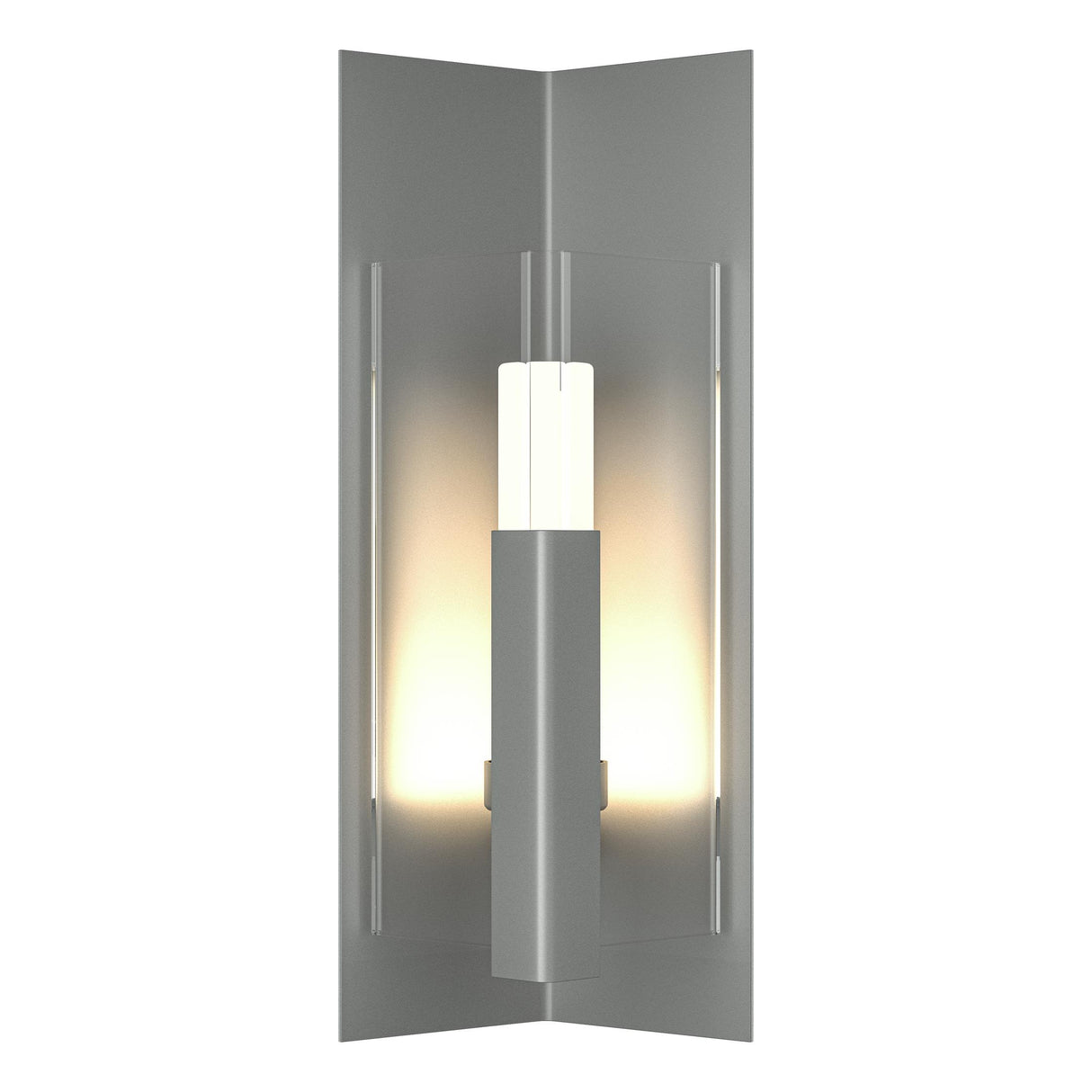 Hubbardton Forge 2024 Coastal Burnished Steel Clear Glass (ZM) Summit Small Outdoor Sconce