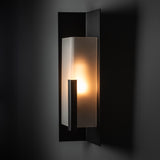 Hubbardton Forge 2024 Coastal Black Frosted Glass (FD) Summit Medium Outdoor Sconce