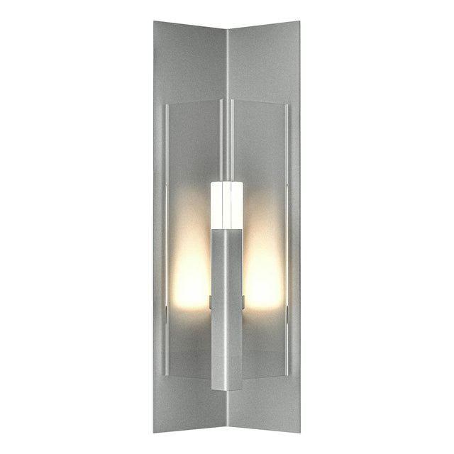 Hubbardton Forge 2024 Coastal Burnished Steel Clear Glass (ZM) Summit Medium Outdoor Sconce