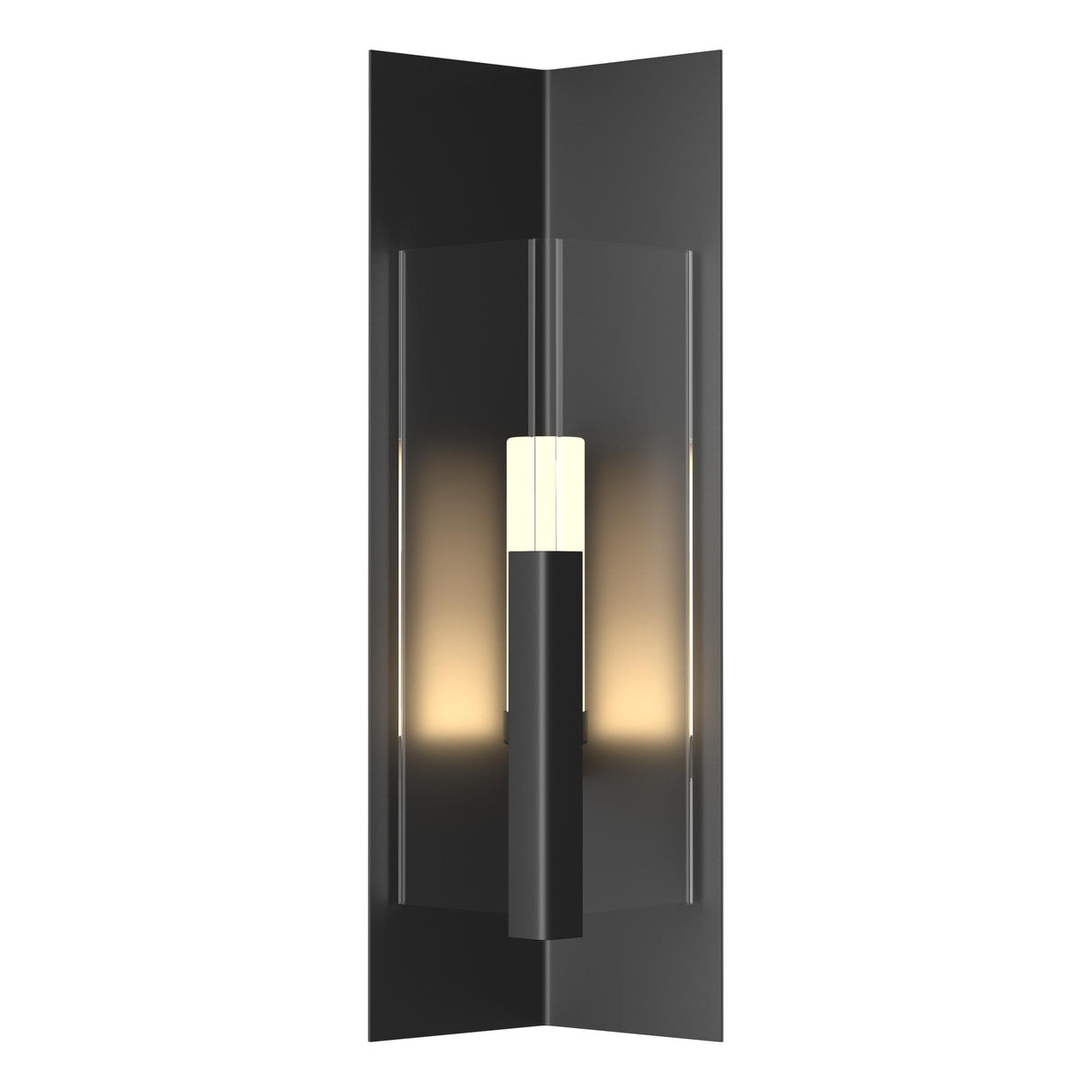 Hubbardton Forge 2024 Coastal Black Clear Glass (ZM) Summit Medium Outdoor Sconce