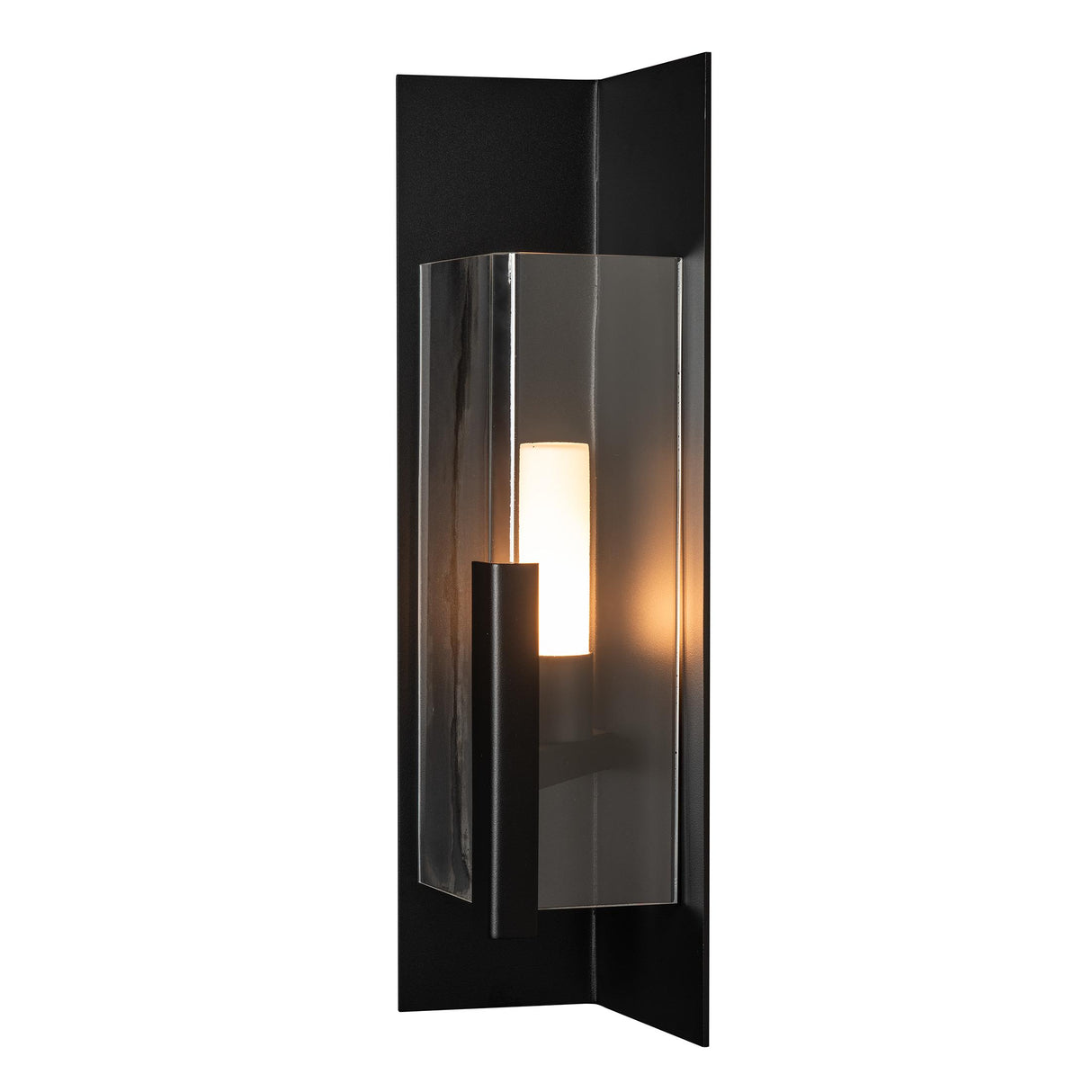 Hubbardton Forge 2024 Coastal Black Clear Glass (ZM) Summit Medium Outdoor Sconce
