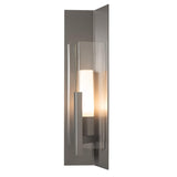 Hubbardton Forge 2024 Coastal Burnished Steel Clear Glass (ZM) Summit Large Outdoor Sconce
