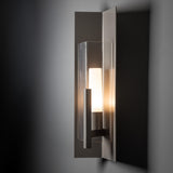 Hubbardton Forge 2024 Coastal Burnished Steel Clear Glass (ZM) Summit Large Outdoor Sconce
