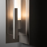 Hubbardton Forge 2024 Coastal Burnished Steel Clear Glass (ZM) Summit Large Outdoor Sconce