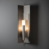 Hubbardton Forge 2024 Coastal Burnished Steel Clear Glass (ZM) Summit Large Outdoor Sconce
