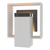 Hubbardton Forge 2024 Coastal White Slate Clear Glass (ZM) Shadow Box Small w/Slate Outdoor Sconce