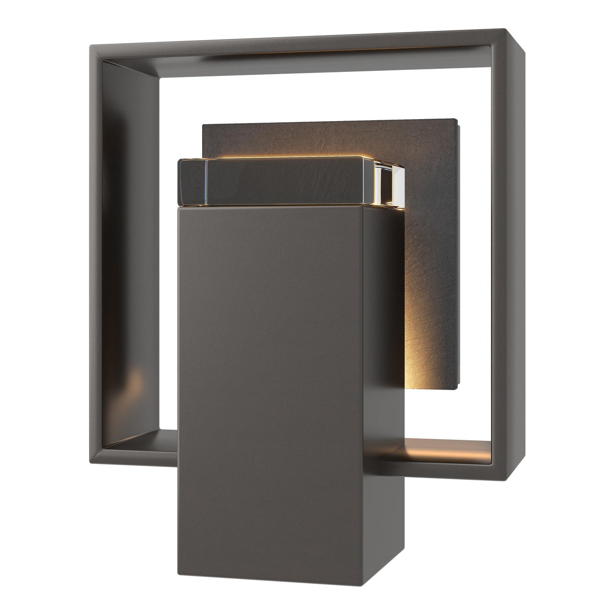 Hubbardton Forge 2024 Oil Rubbed Bronze Slate Clear Glass (ZM) Shadow Box Small w/Slate Outdoor Sconce