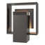 Hubbardton Forge 2024 Oil Rubbed Bronze Slate Clear Glass (ZM) Shadow Box Small w/Slate Outdoor Sconce