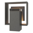 Hubbardton Forge 2024 Natural Iron Slate Clear Glass (ZM) Shadow Box Small w/Slate Outdoor Sconce