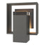 Hubbardton Forge 2024 Natural Iron Slate Clear Glass (ZM) Shadow Box Small w/Slate Outdoor Sconce