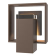 Hubbardton Forge 2024 Coastal Bronze Slate Clear Glass (ZM) Shadow Box Small w/Slate Outdoor Sconce
