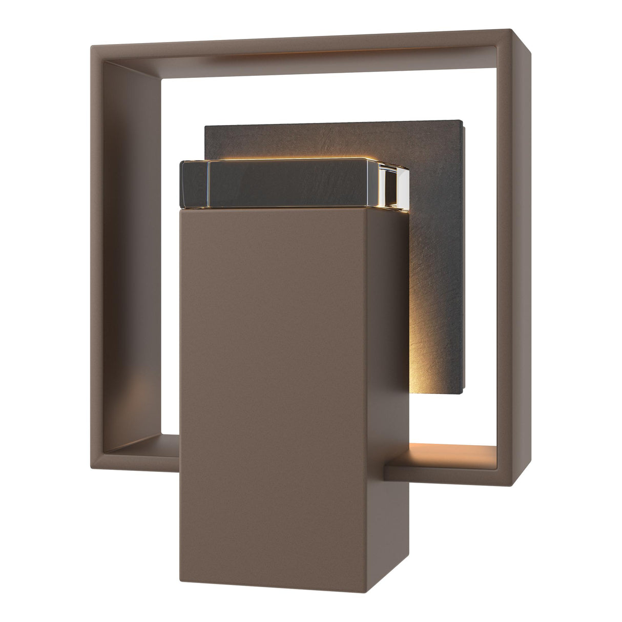 Hubbardton Forge 2024 Coastal Bronze Slate Clear Glass (ZM) Shadow Box Small w/Slate Outdoor Sconce