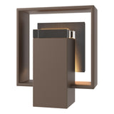Hubbardton Forge 2024 Coastal Bronze Slate Clear Glass (ZM) Shadow Box Small w/Slate Outdoor Sconce