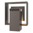 Hubbardton Forge 2024 Coastal Dark Smoke Slate Clear Glass (ZM) Shadow Box Small w/Slate Outdoor Sconce