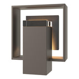 Hubbardton Forge 2024 Coastal Dark Smoke Slate Clear Glass (ZM) Shadow Box Small w/Slate Outdoor Sconce