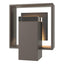 Hubbardton Forge 2024 Coastal Dark Smoke Slate Clear Glass (ZM) Shadow Box Small w/Slate Outdoor Sconce