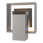 Hubbardton Forge 2024 Coastal Burnished Steel Slate Clear Glass (ZM) Shadow Box Small w/Slate Outdoor Sconce