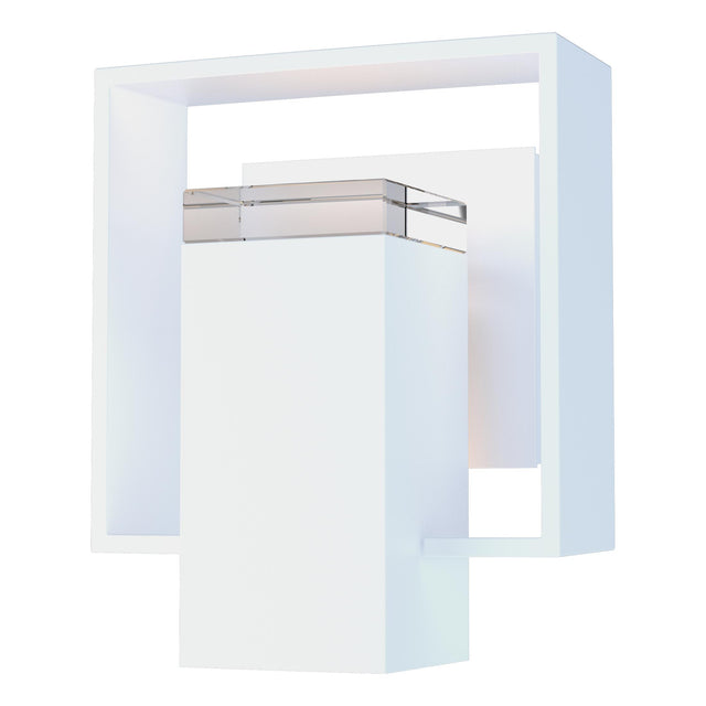 Hubbardton Forge 2018 Coastal White Coastal White Clear Glass (ZM) Shadow Box Small Outdoor Sconce