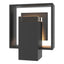 Hubbardton Forge 2024 Coastal Black Slate Clear Glass (ZM) Shadow Box Small w/Slate Outdoor Sconce