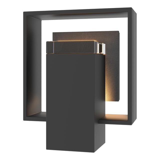 Hubbardton Forge 2024 Coastal Black Slate Clear Glass (ZM) Shadow Box Small w/Slate Outdoor Sconce