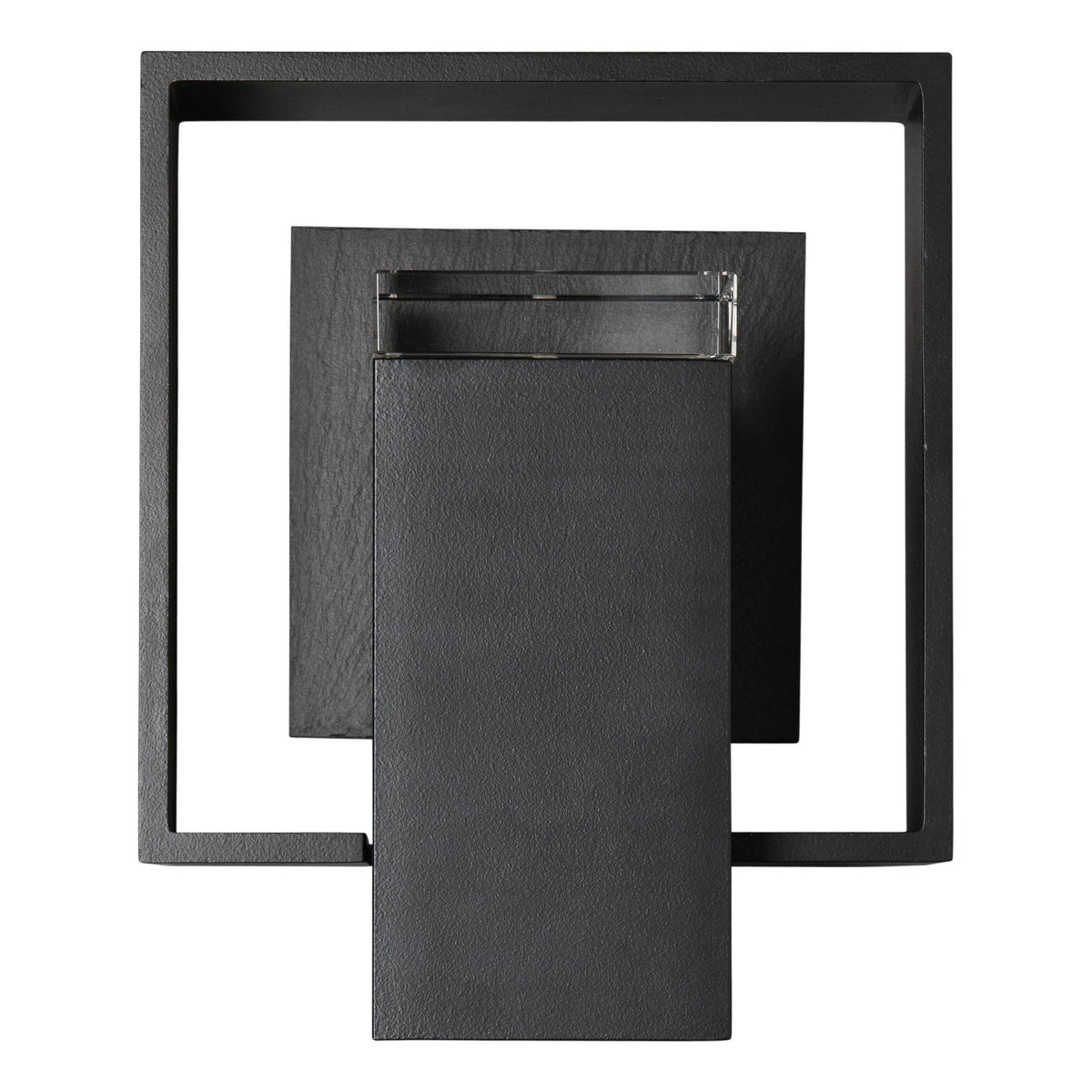 Hubbardton Forge 2024 Coastal Black Slate Clear Glass (ZM) Shadow Box Small w/Slate Outdoor Sconce