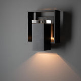 Hubbardton Forge 2024 Coastal Black Slate Clear Glass (ZM) Shadow Box Small w/Slate Outdoor Sconce